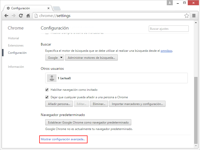 Restablecer Chrome 2